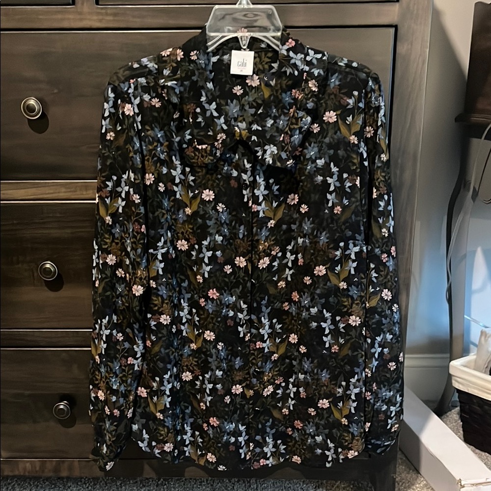 CAbi Floral Long Sleeve Blouse